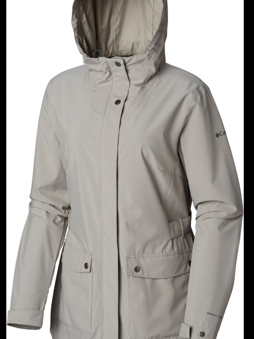 Columbia Here and There Women's Hooded Rain Jacket in Light Beige New $150